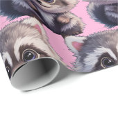 Raccoon bosdieren bos vrienden cadeaupapier (Rol Hoek)