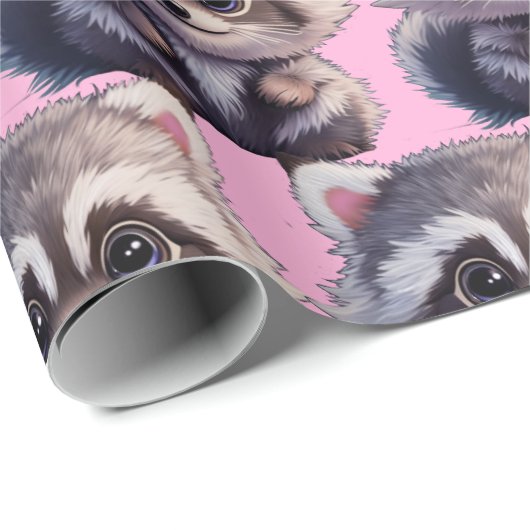 Raccoon bosdieren bos vrienden cadeaupapier (Rol Hoek)
