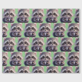 Raccoon bosdieren bos vrienden cadeaupapier (Vlak)