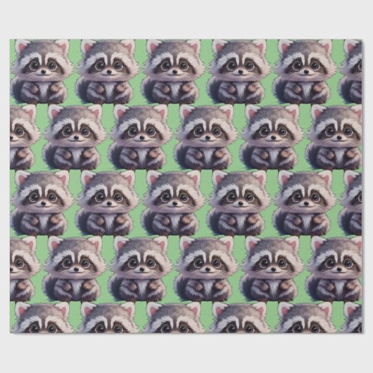 Raccoon bosdieren bos vrienden cadeaupapier (Vlak)