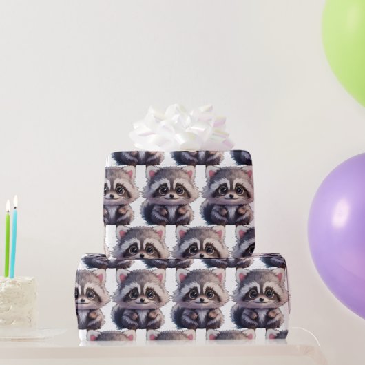 Raccoon bosdieren bos vrienden cadeaupapier (Feestgeschenken)
