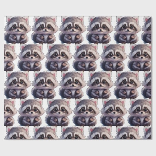 Raccoon bosdieren bos vrienden cadeaupapier (Vlak)