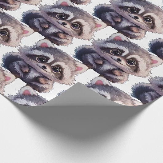 Raccoon bosdieren bos vrienden cadeaupapier (Hoek)
