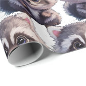 Raccoon bosdieren bos vrienden cadeaupapier (Rol Hoek)