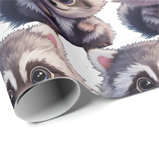 Raccoon bosdieren bos vrienden cadeaupapier (Rol Hoek)