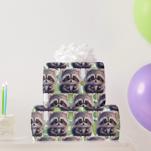 Raccoon bosdieren bos vrienden cadeaupapier (Feestgeschenken)