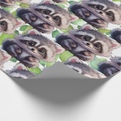 Raccoon bosdieren bos vrienden cadeaupapier (Hoek)
