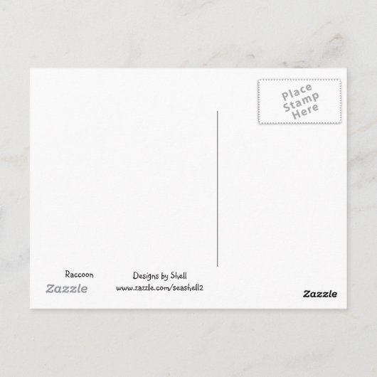 Raccoon Briefkaart (Achterkant)