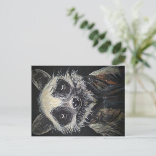 Raccoon Briefkaart (Staand voorkant)