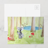 Raccoon Briefkaart (Voorkant / Achterkant)