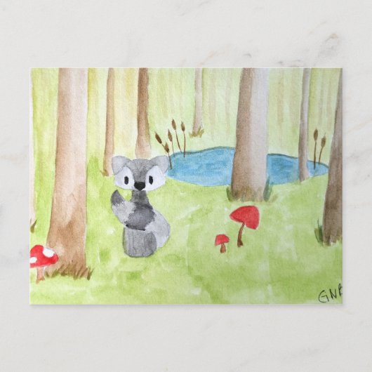 Raccoon Briefkaart (Voorkant)