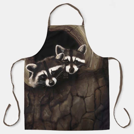 Raccoon Brown Schattige Tree Schort (Voorkant)