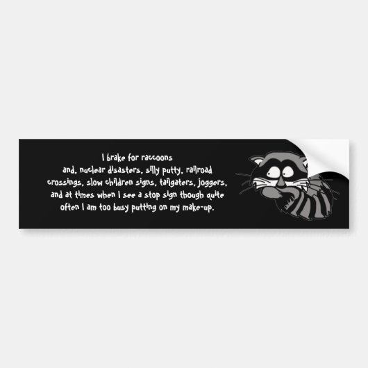 Raccoon Bumpersticker (Voorkant)