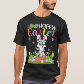 Raccoon Bunny Egg Hunting Funny Raccoon Happy East T-shirt (Voorkant)