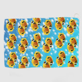 Raccoon Butterflyfish in bubelwater Golfhanddoek (Horizontaal)