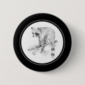 Raccoon Button in potlood (Voorkant)