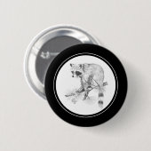 Raccoon Button in potlood (Voorkant /achterkant)