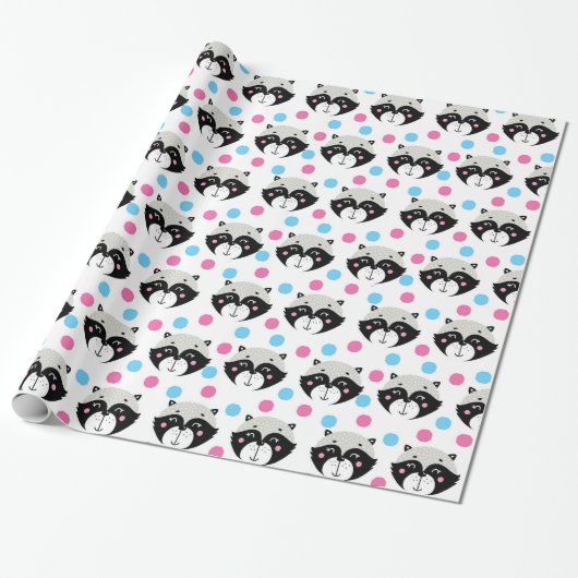 Raccoon Cadeaupapier (Uitgerold)