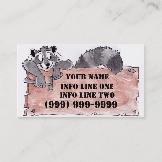 Raccoon Carpenter Visitekaartje (Voorkant)