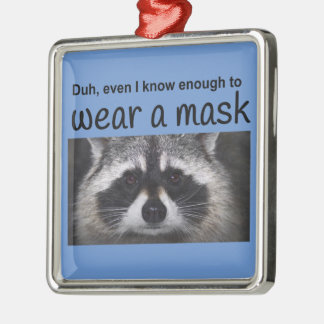 Raccoon Carry Corona all Covid 19 van Funnycomb Metalen Ornament