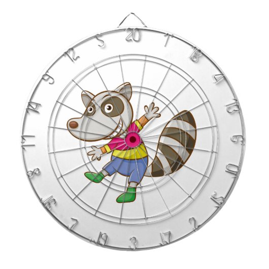 Raccoon cartoon dartbord (Voorkant)
