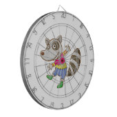 Raccoon cartoon dartbord (Voorkant Links)