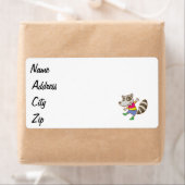 Raccoon cartoon etiket (Insitu)