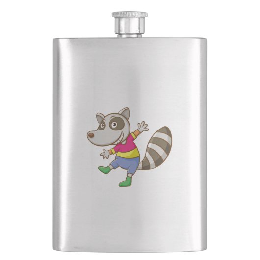 Raccoon cartoon heupfles (Voorkant)