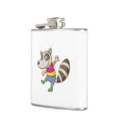 Raccoon cartoon heupfles (Links)