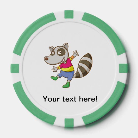 Raccoon cartoon pokerchips (Voorkant)
