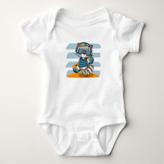 Raccoon Cartoon Romper (Voorkant)