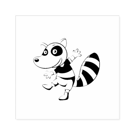 Raccoon cartoon rubberstempel (Afrduk)