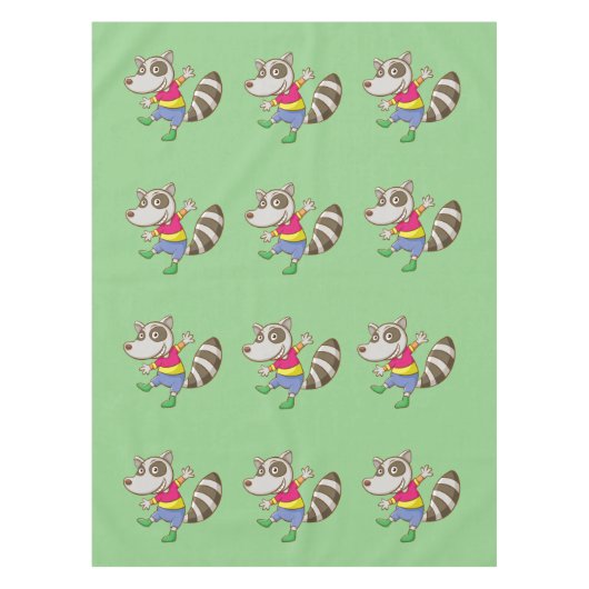 Raccoon cartoon tafelkleed (Voorkant)