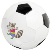 Raccoon cartoon voetbal (Drie kwart)