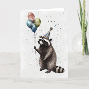 Raccoon Celebration Wenskaart Bedankkaart