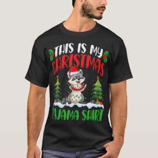 Raccoon Christmas Shirt Raccoon Xmas Lights Tree