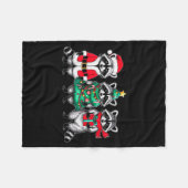 Raccoon Christmas Tree Light Santa Hat Xmas Family Fleece Deken (Voorkant (Horizontaal))