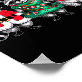Raccoon Christmas Tree Light Santa Hat Xmas Family Poster (Hoek)