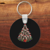 Raccoon Christmas Tree Lights Pajama Racoon Lover  Sleutelhanger (Voorkant)