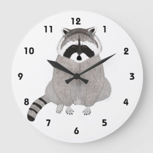 Raccoon Clock Grote Klok