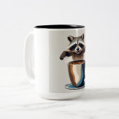Raccoon Coffee-Mok Tweekleurige Koffiemok (Voorkant links)
