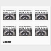Raccoon Coroma Covid 19 Mouth Masker van Funntcomb Vierkante Sticker (Vel)