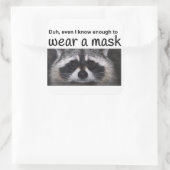 Raccoon Coroma Covid 19 Mouth Masker van Funntcomb Vierkante Sticker (Tas)