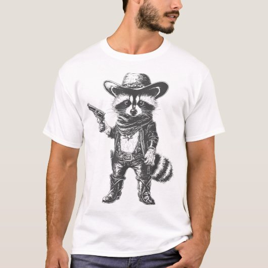 Raccoon Cowboy-Pet T-shirt (Voorkant)