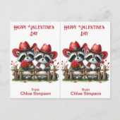 Raccoon Cowboys Kind Valentijn Classroom Kaart (Voorkant)