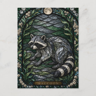 Raccoon Creek Woods Illumina Glas-in-lood Briefkaart
