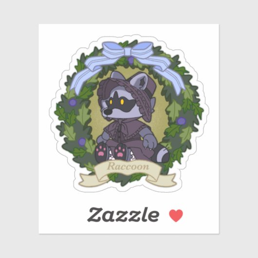 Raccoon Custom-Cut Vinyl Sticker (Vel)