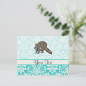 Raccoon; Cute Briefkaart (Staand voorkant)