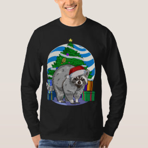 Raccoon Cute Santa Kerstboom Decor T-shirt