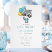 Raccoon Cute Waterverf Boy Baby shower Kaart